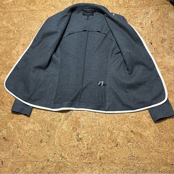 Rag & Bone 100% Wool Uni Blazer In Charcoal Gray Sz 4 - Picture 8 of 14